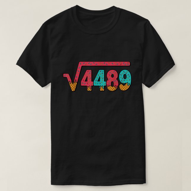 Camiseta Square Root 4489 Ice Cream Meme Math Shirt (Frente do Design)