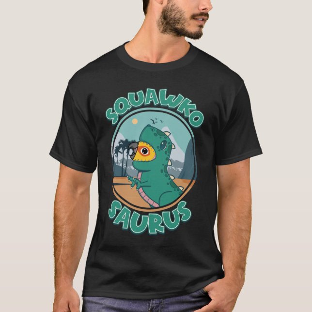 Camiseta Squawkosaurus Rex Parrot I Jenday Conure (Frente)