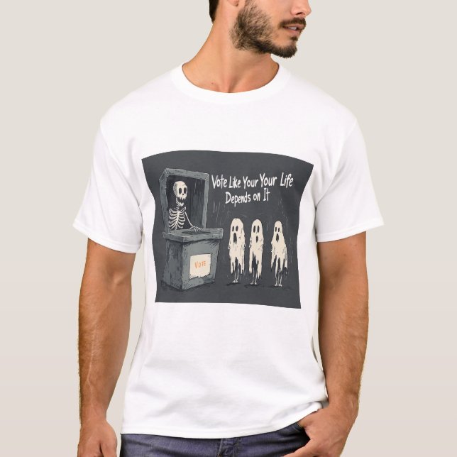 Camiseta Squelette votant avec fantômes 🗳️💀 (Frente)