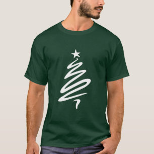 Camiseta Squiggle da árvore de Natal do impressão branco