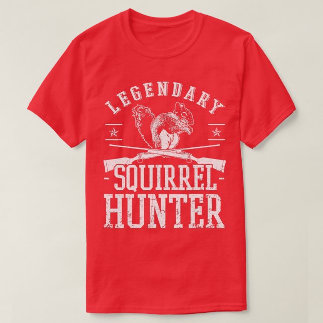 Camiseta Squirrel Hunter Riffle Shotgun caçando animais sel (Frente do Design)