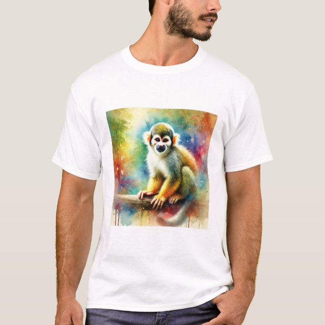 Camiseta Squirrel Monkey in a Colorful Light 210924AREF138  (Frente)