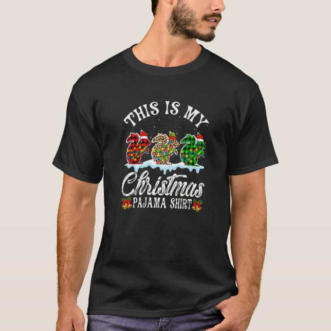 Camiseta Squirrel  This Is My Christmas Lights Pajama Xmas (Frente)