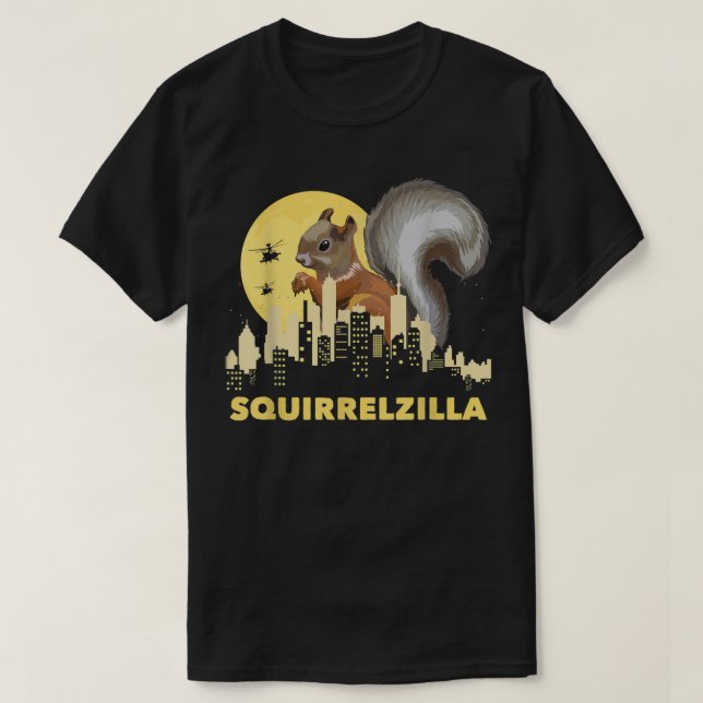 Camiseta Squirrelzilla - Lover De Esquilo Com Quadrinho (Frente do Design)