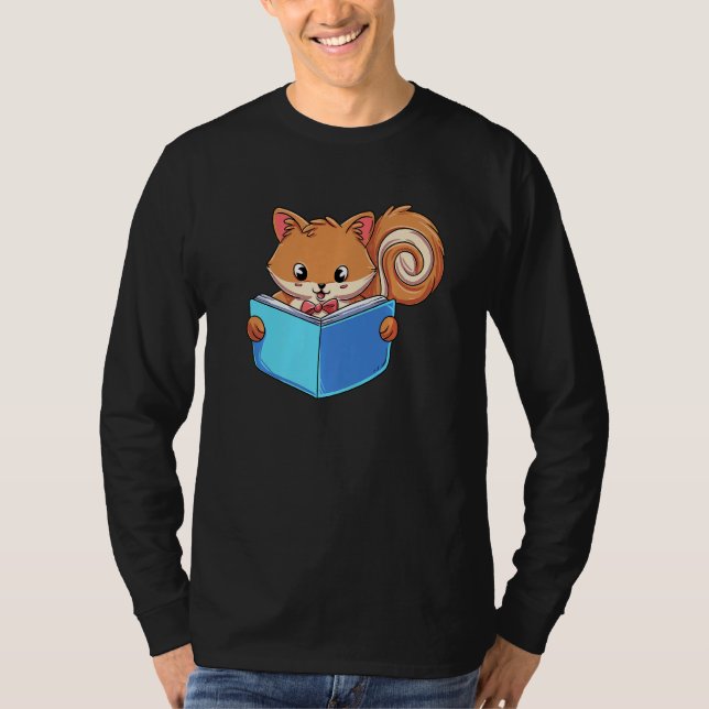 Camiseta Squirrle Reading Book Reader (Frente)
