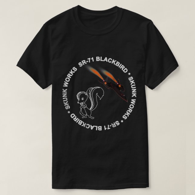 Camiseta SR71 Blackbird Skunk Works Blackbird (Frente do Design)