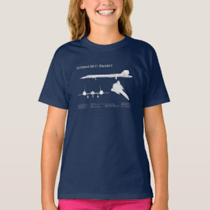 Camiseta SR-71 Blackbird - Planos de avião Blueprint ABD