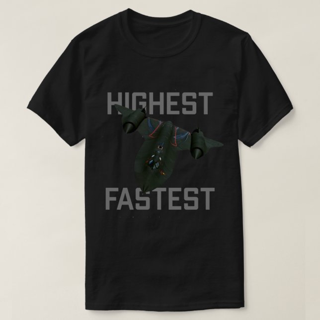 Camiseta SR 71 Blackbird Spy Plane Fastest Highest   (Frente do Design)