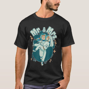 Camiseta Sr. & Sra. Astronaut Engraçada Groom E Noiva