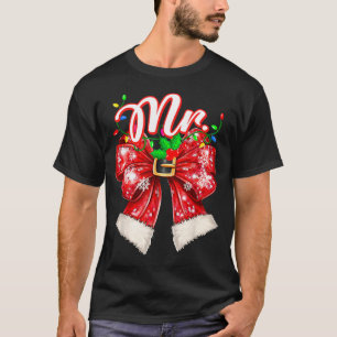Camiseta Sr & Sra Casal Laço Família Natal