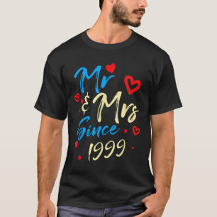 Camiseta Sr. & Sra. Desde 1999 Casais 23ª Nuptura Anniv