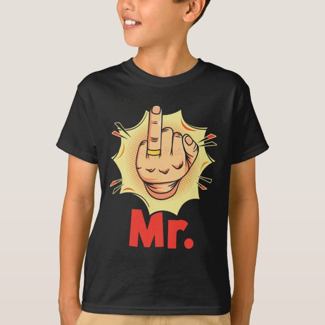 Camiseta Sr. - Anel de Noivado Lua de Mel Casamento Noivo (Frente)
