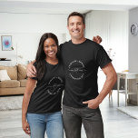 Camiseta Sr. Black White Newlyweds<br><div class="desc">Fundo preto,  texto branco. Sr. e um coração. Personalize e adicione seus nomes.</div>