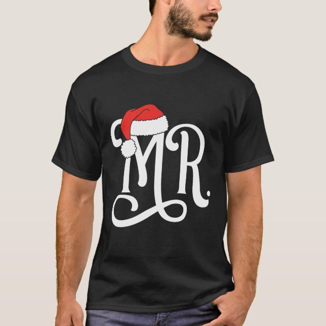 Camiseta Sr. Casais Natal Papai Noel Que Sr. E Sra. (Frente)