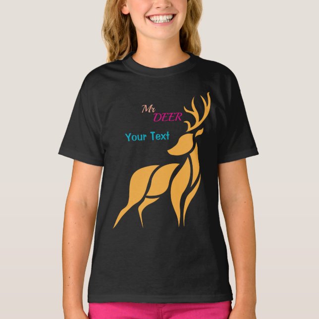 Camiseta Sr. Deer Gráfico – Estilo Rústico de Floresta (Frente)
