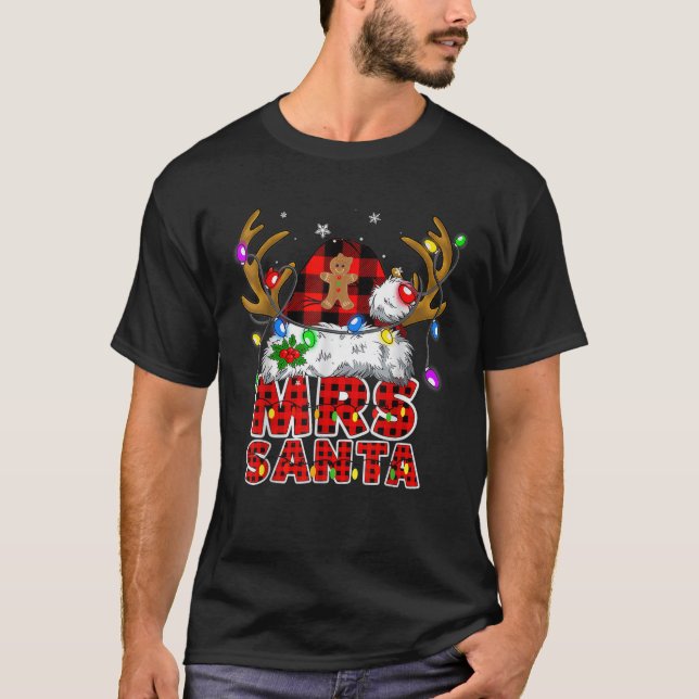 Camiseta Sr. e Sra. Claus Casais Correspondendo ao Natal Pa (Frente)