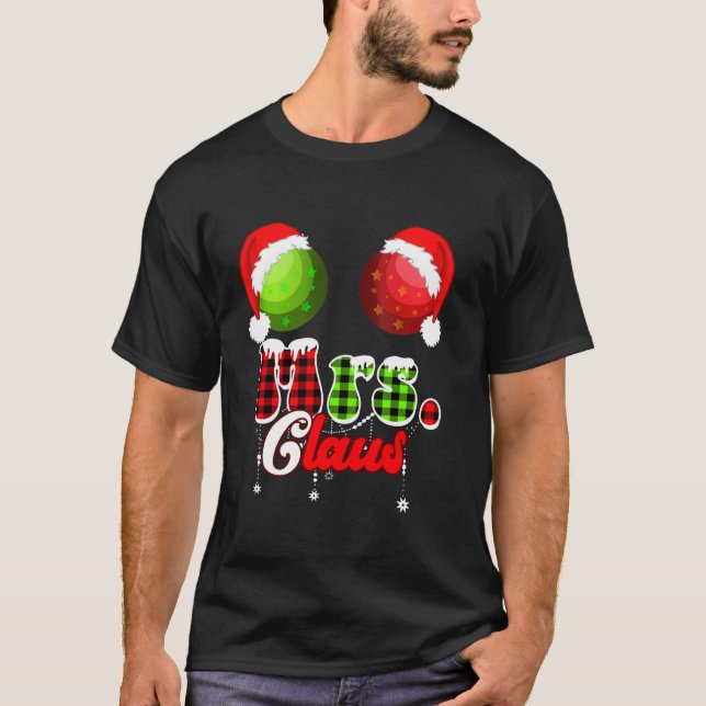 Camiseta Sr. e Sra. Claus Engraçado Loucos Casais Papais no (Frente)