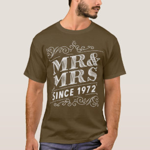 Camiseta Sr. e Sra. desde 1972 50ª Matriz de Aniversário de