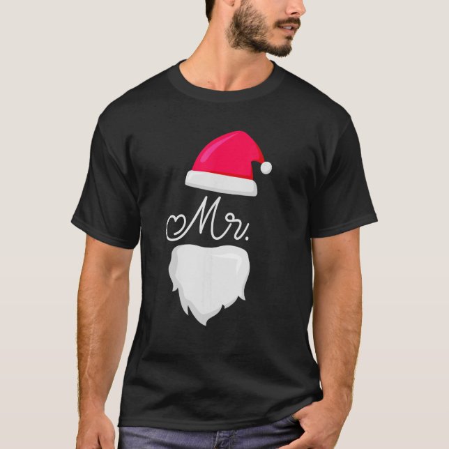 Camiseta Sr. e Sra. Papai Noel Casais de pijamas que combin (Frente)