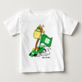 Camiseta Sr. Lucky. Rua girafa engraçada. Dia de Patrick