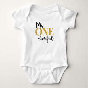 Camiseta Sr. ONEderful Bebê Jérsei Bodysuit