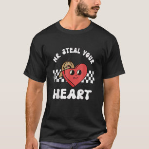 Camiseta Sr. Roube Seu Coração Coração Fofo Retro Divertido
