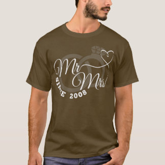 Camiseta Sr. & Sra. desde 2008 Matc de 14 de Casamento