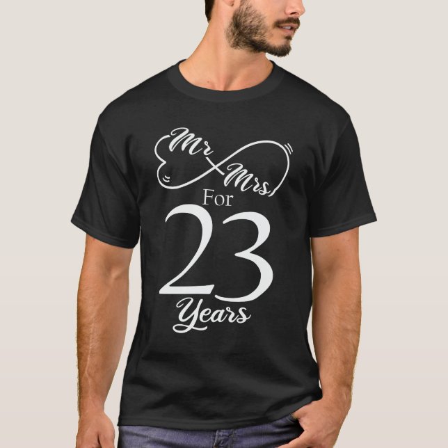 Camiseta Sr. & Sra. durante 23 anos 23 anos aniversário de  (Frente)