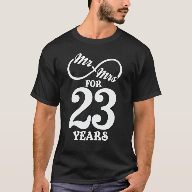 Camiseta Sr. & Sra. durante 23 anos 23 anos aniversário de  (Frente)