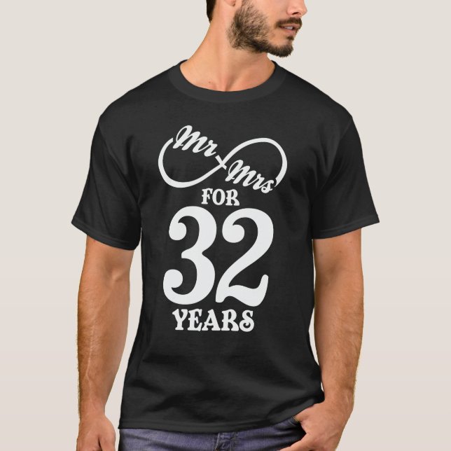 Camiseta Sr. & Sra. durante 32 anos 32 anos aniversário de  (Frente)