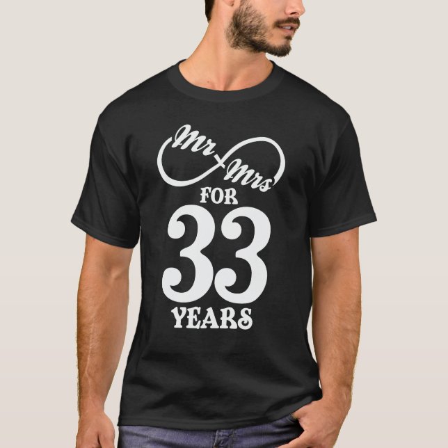 Camiseta Sr. & Sra. durante 33 anos 33 anos aniversário de  (Frente)