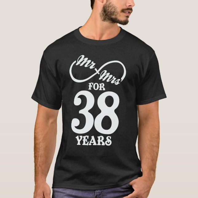 Camiseta Sr. & Sra. durante 38 anos 38 anos aniversário de  (Frente)
