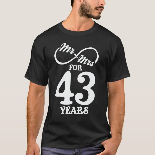 Camiseta Sr. & Sra. durante 43 anos 43º aniversário de casa (Frente)