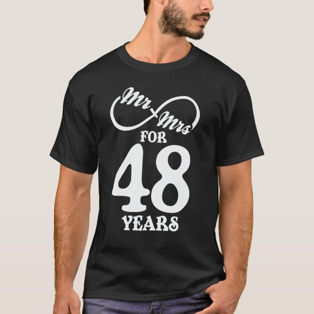 Camiseta Sr. & Sra. durante 48 anos 48º aniversário de casa (Frente)