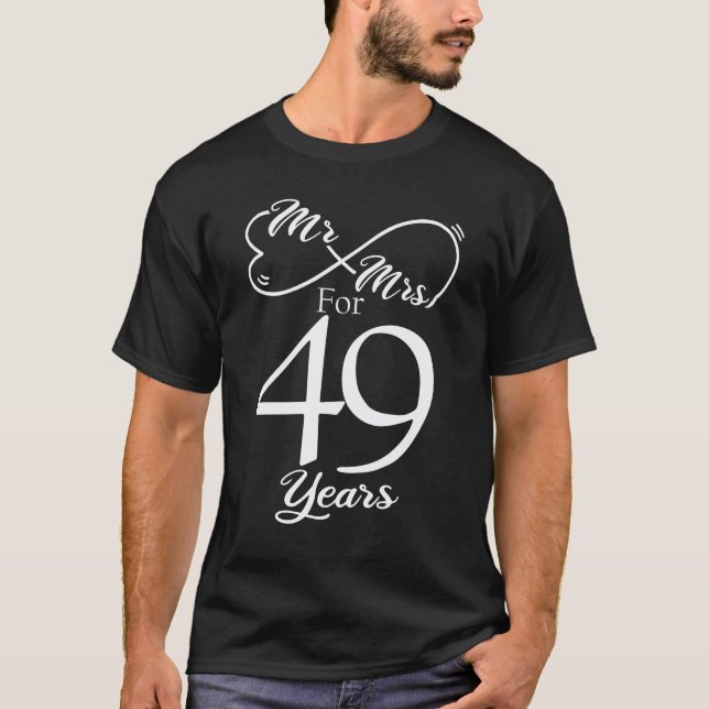 Camiseta Sr. & Sra. durante 49 anos 49 anos aniversário de  (Frente)