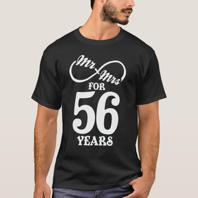 Camiseta Sr. & Sra. durante 56 anos 56 anos aniversário de  (Frente)
