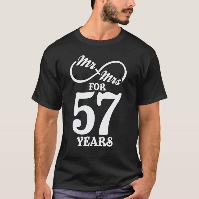 Camiseta Sr. & Sra. durante 57 anos 57 anos aniversário de  (Frente)