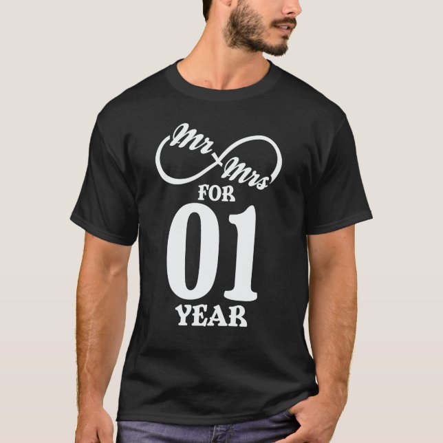 Camiseta Sr. & Sra. para 1 ano 1 rua de aniversário de casa (Frente)