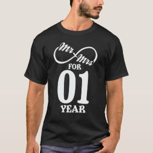 Camiseta Sr. & Sra. para 1 ano de rua de casamento