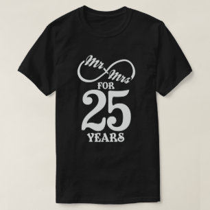 Camiseta Sr. & Sra. Por 25 Anos 1 rua De Casamento