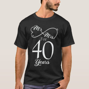 Camiseta Sr. & Sra. Por 40 Anos 1 rua De Casamento