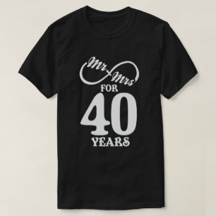 Camiseta Sr. & Sra. Por 40 Anos 1 rua De Casamento