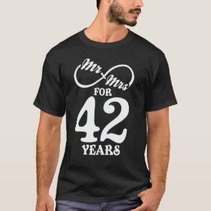 Camiseta Sr. & Sra. Por 42 Anos 1 rua De Casamento