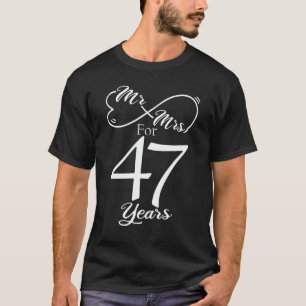 Camiseta Sr. & Sra. Por 47 Anos 1 rua De Casamento
