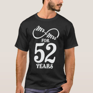 Camiseta Sr. & Sra. Por 52 Anos 1 rua De Casamento