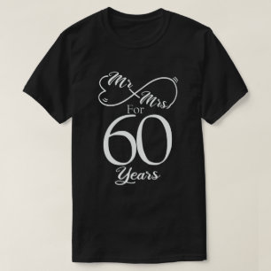 Camiseta Sr. & Sra. Por 60 Anos 1 rua De Casamento