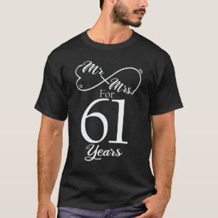 Camiseta Sr. & Sra. Por 61 Anos 1 rua De Casamento