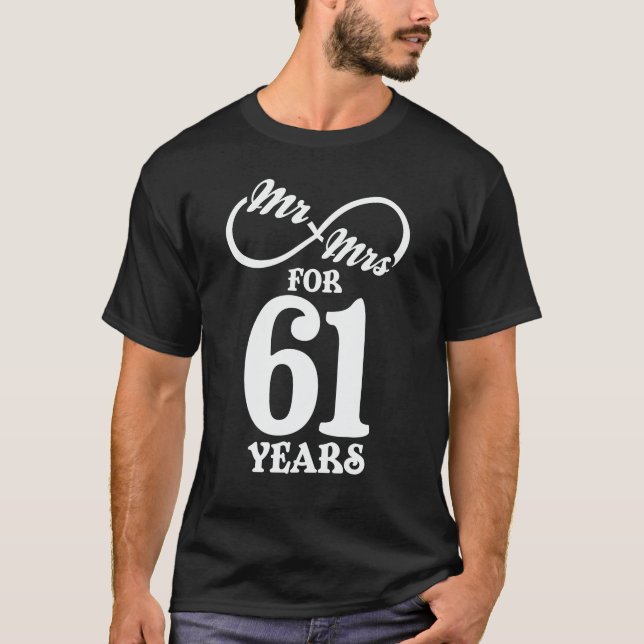 Camiseta Sr. & Sra. por 61 anos 61 anos aniversário de casa (Frente)
