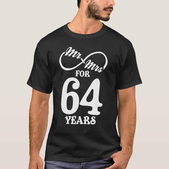 Camiseta Sr. & Sra. por 64 anos 64 anos aniversário de casa (Frente)