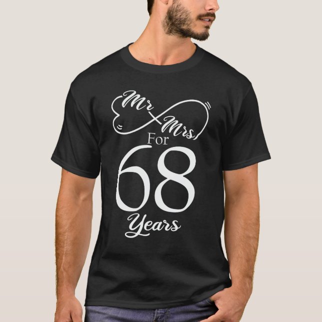 Camiseta Sr. & Sra. por 68 anos 68 anos aniversário de casa (Frente)